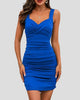 Ruched Sweetheart Neckline Bodycon Mini Dress