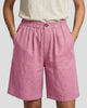 Pleated High-Waisted Bermuda Shorts