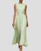 Sleeveless Round-Neck Ruched Waist Maxi Sundress