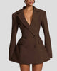 Long-Sleeve Double-Breasted Blazer Mini Dress