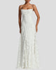 Backless Floral Lace-Up Maxi Dress with Spaghetti Strap