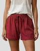 Drawstring Waist Patch-Pocket Shorts