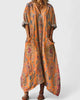 Boho Print V-Neck Half-Sleeve Maxi Dress