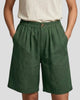 Pleated High-Waisted Bermuda Shorts