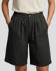 Pleated High-Waisted Bermuda Shorts