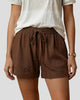 Drawstring Waist Patch-Pocket Shorts