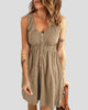 Sleeveless V-Neck Button-Front Mini Dress