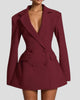 Long-Sleeve Double-Breasted Blazer Mini Dress