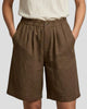 Pleated High-Waisted Bermuda Shorts