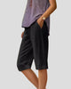 Knee-Length Wide-Leg Relaxed Shorts