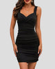 Ruched Sweetheart Neckline Bodycon Mini Dress
