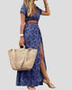 Floral Print V-Neck Maxi Dress