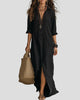 Long-Sleeve Button-Up Shirt Maxi Dress