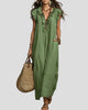 Ruffle V-Neck Maxi Sundress with Pockets