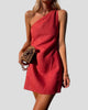 One-Shoulder Sleeveless Mini Dress