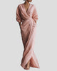 Elegant V-Neck Wrap Maxi Dress with Split