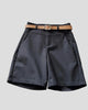 Belted High-Waisted Wide-Leg Shorts
