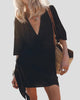 V-Neck Wrap Tie-Waist Mini Dress