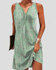 Sleeveless Notch-Neck Floral Print Mini Dress