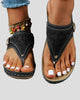 Cut-Out Thong Wedge Sandals