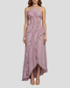 Elegant Halter-Neck Pleated Ruffle Maxi Dress
