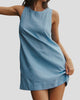 Sleeveless Round Neck Open-Back Mini Dress