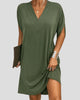 V-Neck Split-Sleeve Relaxed Mini Dress