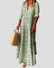 V-Neck Tiered Print Maxi Dress