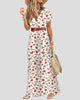 Floral Print V-Neck Maxi Dress