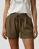 Drawstring Waist Patch-Pocket Shorts