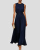 Sleeveless Round-Neck Ruched Waist Maxi Sundress