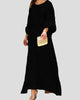 Elegant Round-Neck Printed Maxi Dress