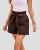 Paperbag Waist Tie-Front Cuffed Shorts