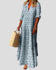 V-Neck Tiered Print Maxi Dress