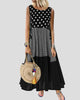Sleeveless Polka Dot Patchwork Maxi Sundress