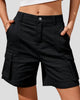 High-Waisted Cargo Shorts with Pockets