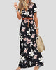 Floral Print V-Neck Maxi Dress
