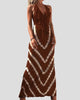 Halter Maxi Sundress with Chevron Tie-Dye Print