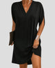 V-Neck Split-Sleeve Relaxed Mini Dress