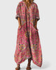 Boho Print V-Neck Half-Sleeve Maxi Dress