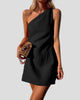 One-Shoulder Sleeveless Mini Dress