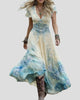 V-Neck Floral Print Tiered Maxi Dress
