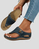Cut-Out Thong Wedge Sandals