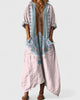 Boho Print V-Neck Half-Sleeve Maxi Dress