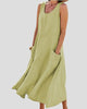Sleeveless Scoop-Neck Maxi Sundress with Pockets