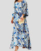 Elegant Round-Neck Printed Maxi Dress
