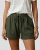 Drawstring Waist Patch-Pocket Shorts