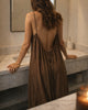 Tie-Back Spaghetti Strap Backless Maxi Sundress