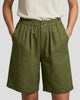 Pleated High-Waisted Bermuda Shorts