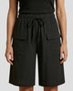 Drawstring Waist Cargo Bermuda Shorts